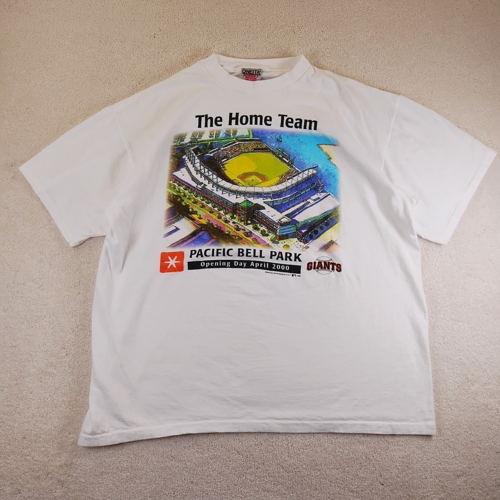 Vtg S.F Giants‎ Pacific Bell Park Opening Day 2000 T-shirt Size XL Single Stitch